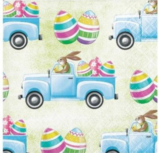 Easter Bunny Truck Delivery Cocktail Size Napkins