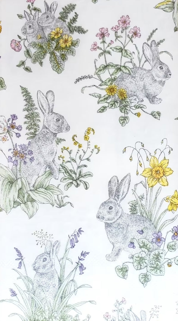 Easter Bunny Toile Guest Size Napkins