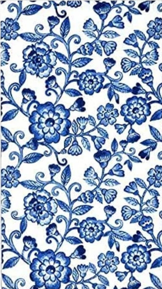 Blue & White Floral Paisley Guest Size Napkins