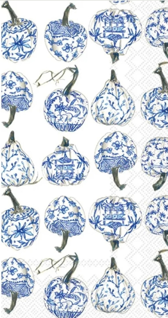 Blue & White Pumpkin Toile Size Napkins