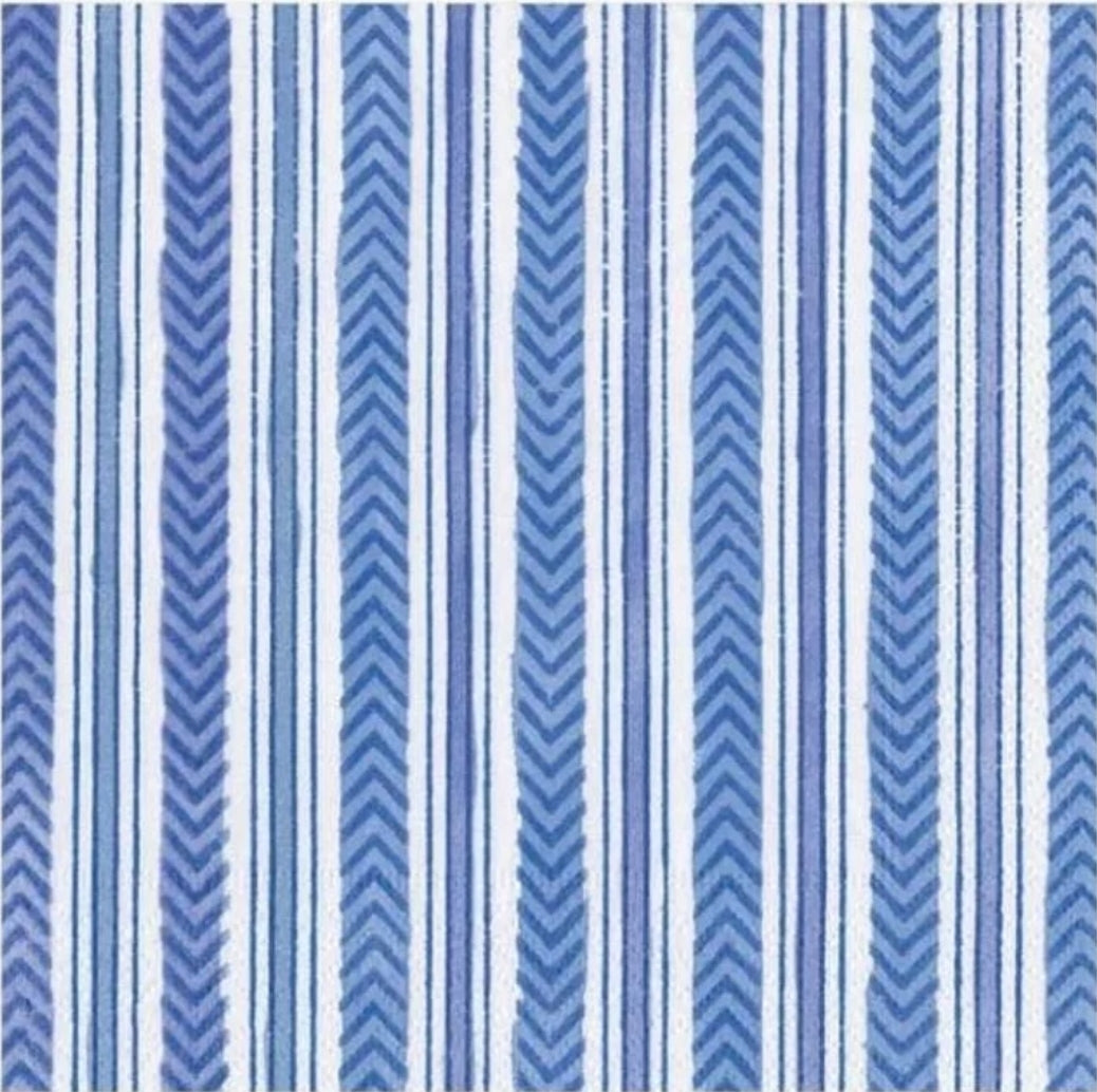 Blue & White Stripe Cocktail Size Napkins