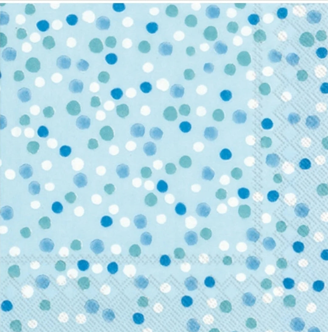 Blue & White Polka Dot Cocktail Size Napkins