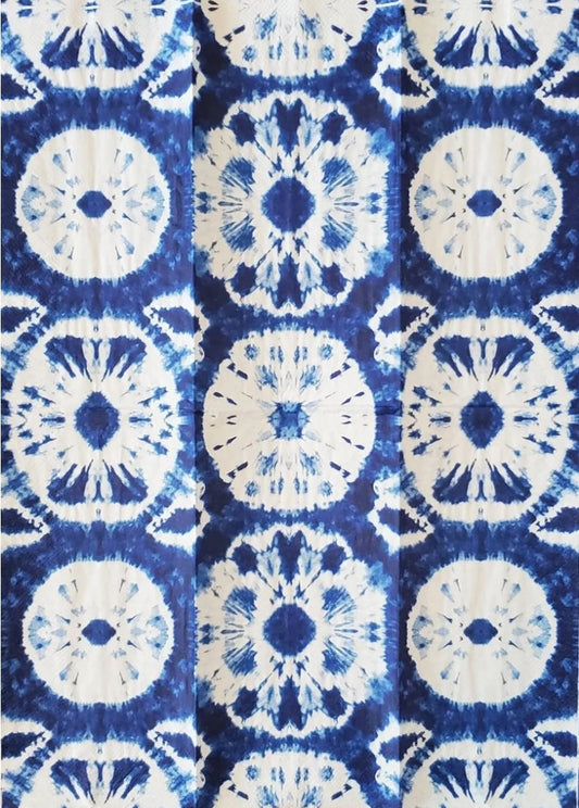 Blue & White Sea Urchin Geometric Circles Guest Size Napkins