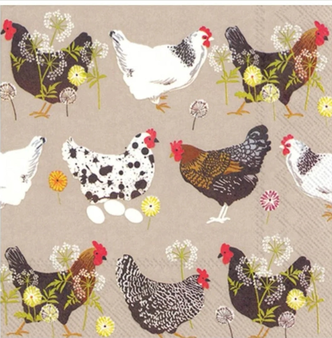 Happy Hens Cocktail Size Napkins