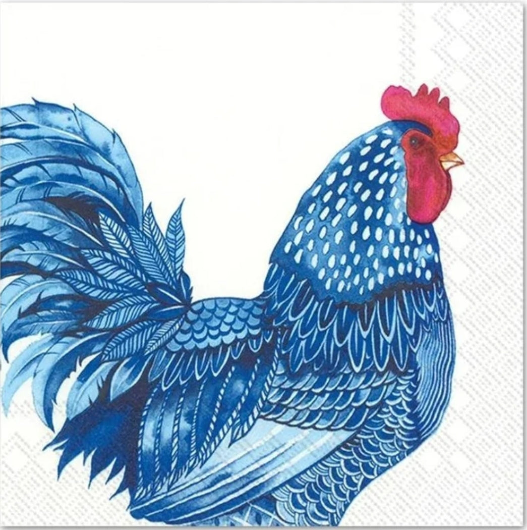 Chicken Blue Cocktail Size Napkins