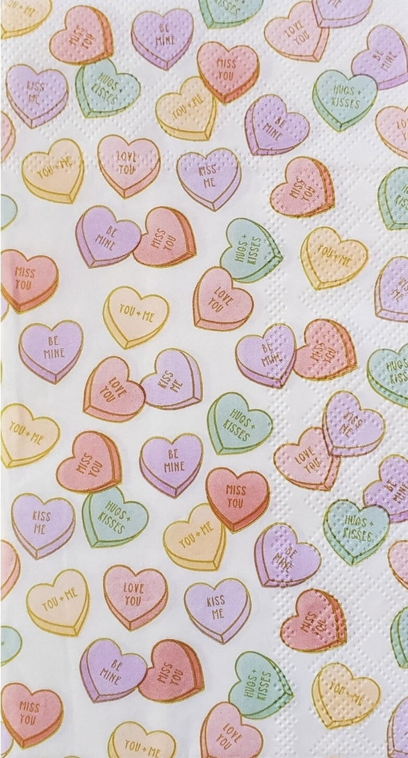 Valentine Heart Candy Guest Size Napkins