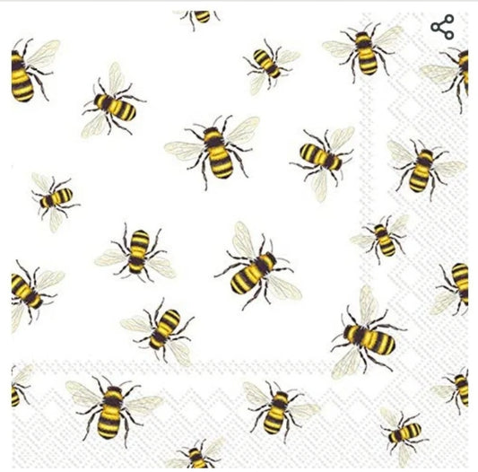 Bee Frenzy Cocktail Size Napkins