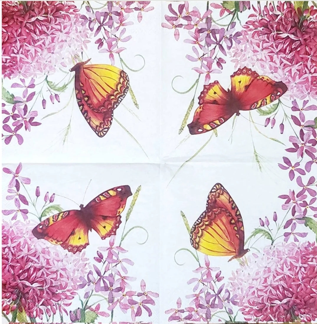 Butterfly Lunch Cocktail Size Napkins