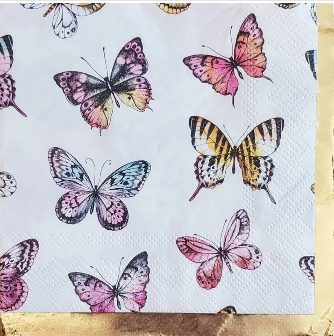 Butterfly Delicate Tattoo Cocktail Size Napkins