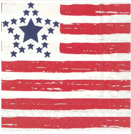 Fourth of July Flag Cocktail Size Napkins