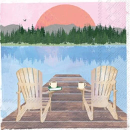 Lake Life Sunset Cocktail Size Napkins