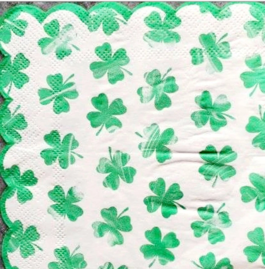 St.Patrick's Day Clover Cocktail Size Napkins