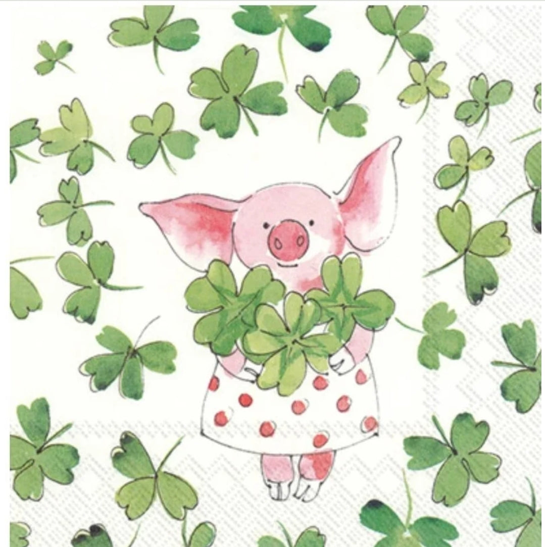 St.Patrick's Day Pig Cocktail Size Napkins