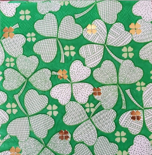 St.Patrick's Day Clover Cocktail Size Napkins