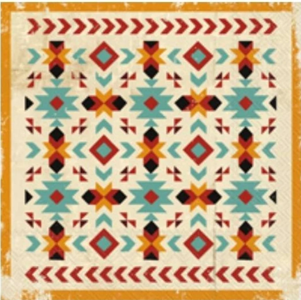 Western Native Print Cocktail Size Napkins