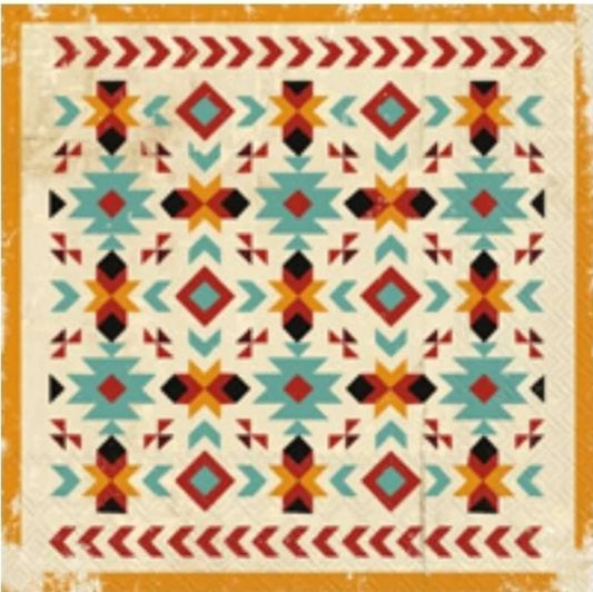 Western Native Print Cocktail Size Napkins