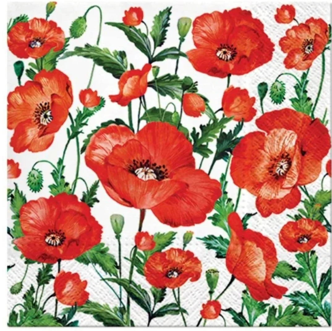 Poppy Luncheon Size Napkins