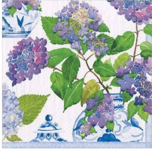 Hydrangea Chinoiserie Luncheon Size Napkins