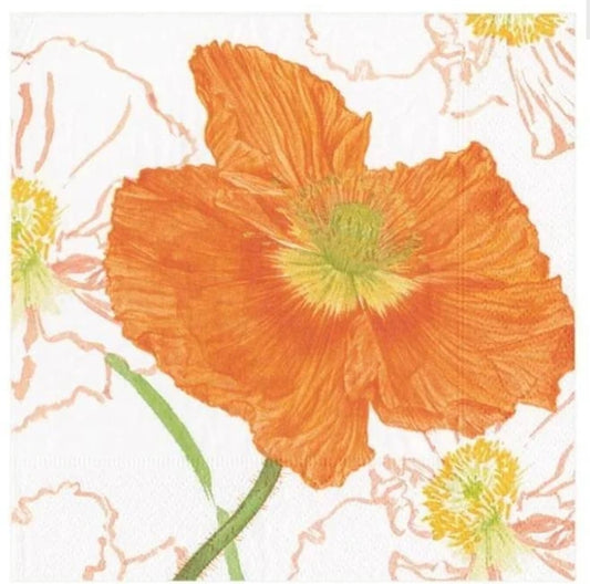 Poppy Orange Cocktail Size Napkins