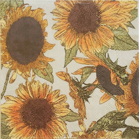 Sunflower Garden Cocktail Size Napkins