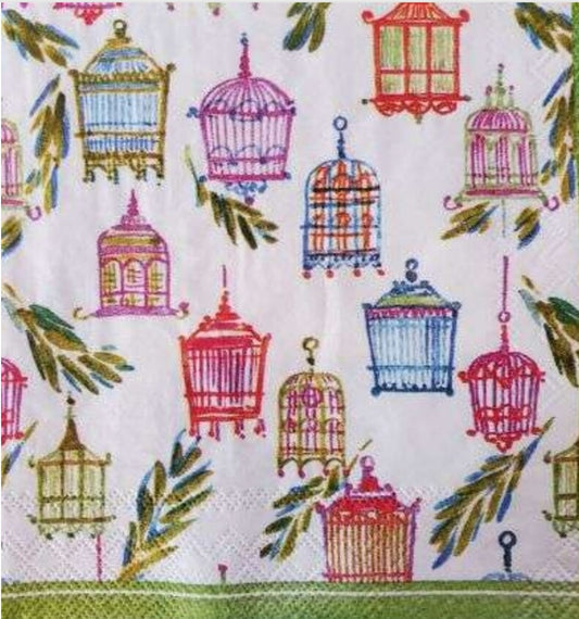 Birds & Birdcages Cocktail Size Napkins