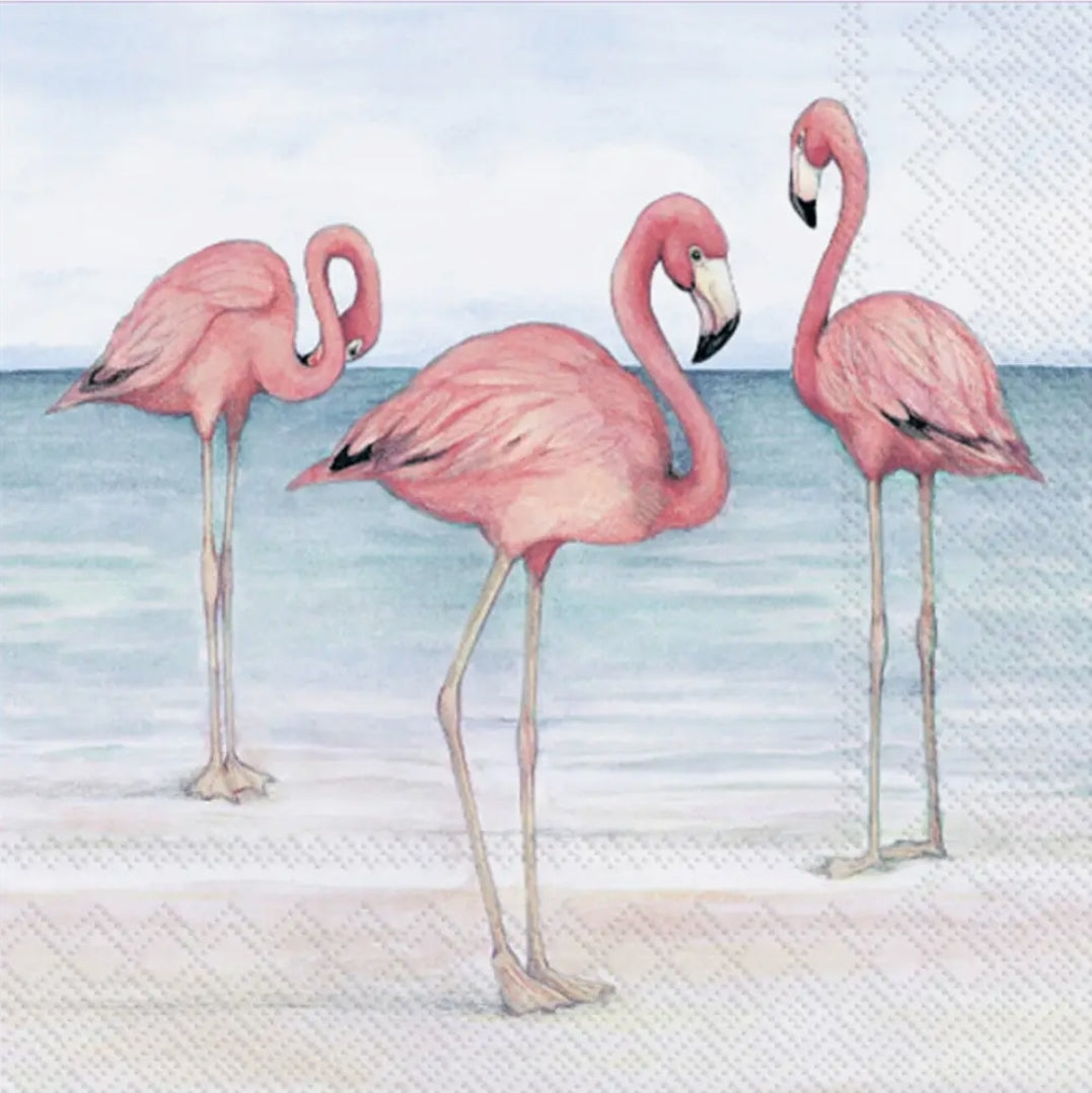 Flamingo Trio Cocktail Size Napkins