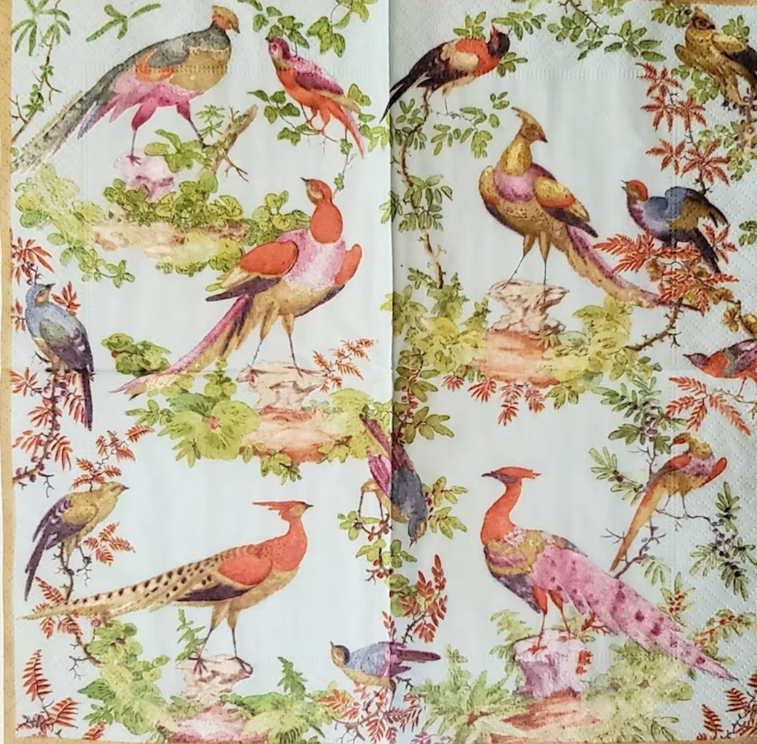 Bird Chinoiserie Cocktail Size Napkins