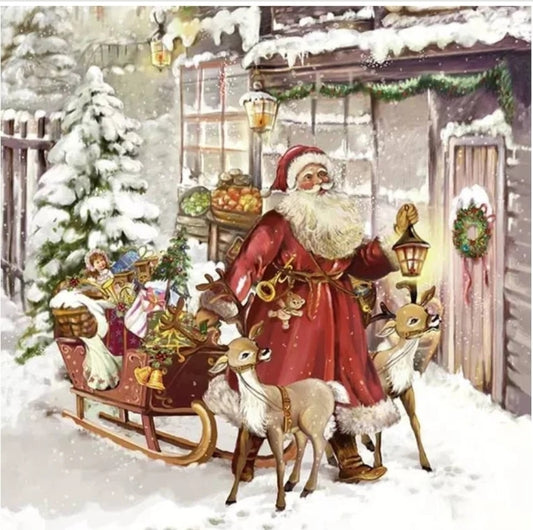 Santa Old World Luncheon Size Napkins