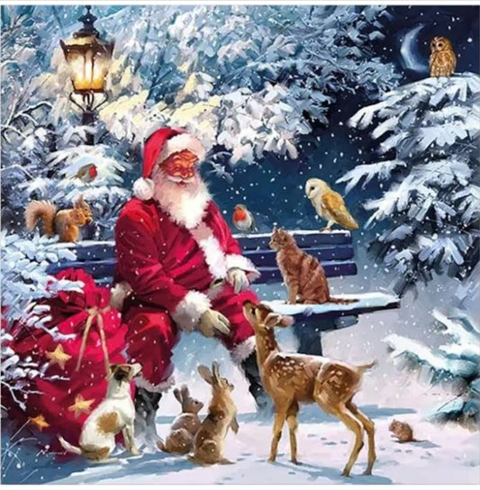 Santa & Forest Friends Cocktail Size Napkins