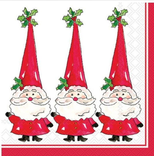 Santa Gnome Trio Cocktail Size Napkins