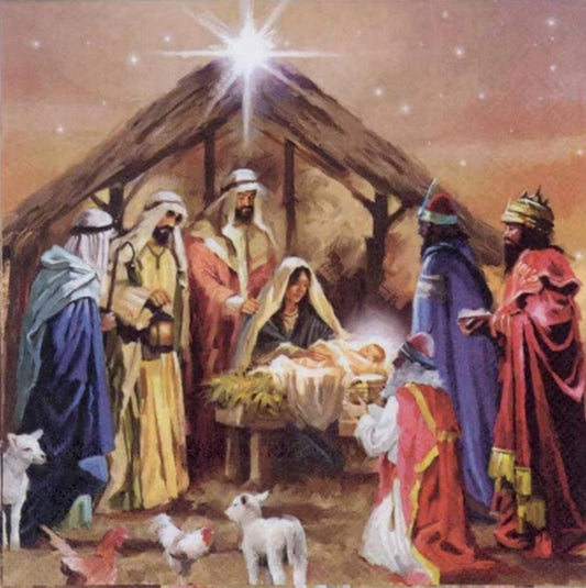 Nativity Luncheon Size Napkins