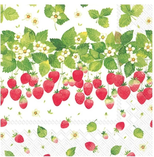 Strawberry Vine Cocktail Size Napkins