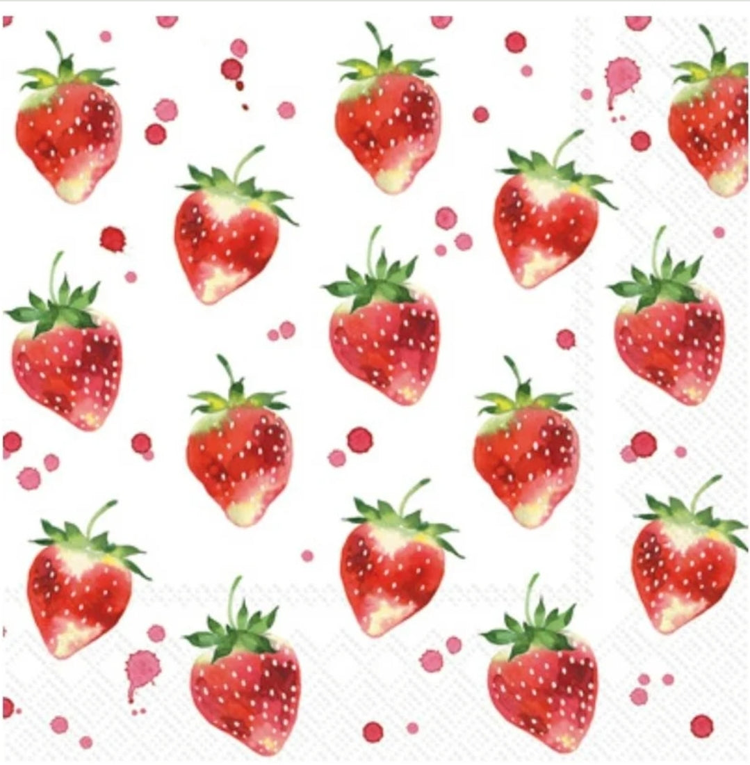 Strawberry Luncheon Size Napkins