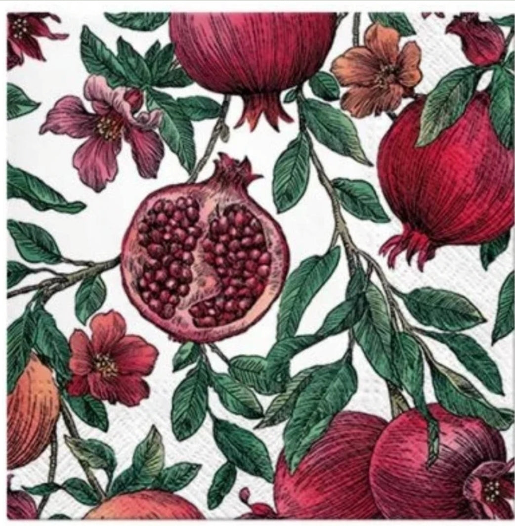 Pomegranate Cocktail Size Napkins