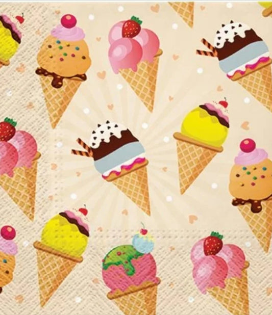 Icecream Luncheon Size Napkins