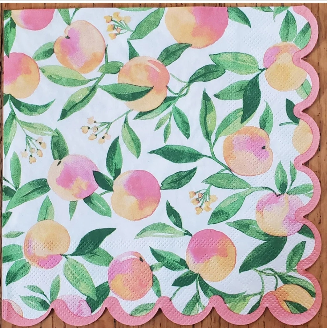 Peaches Luncheon Size Napkins