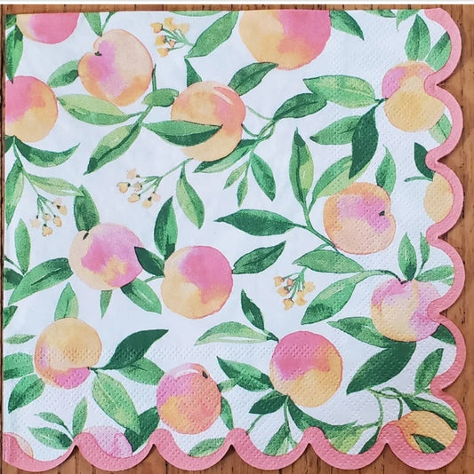 Peaches Luncheon Size Napkins