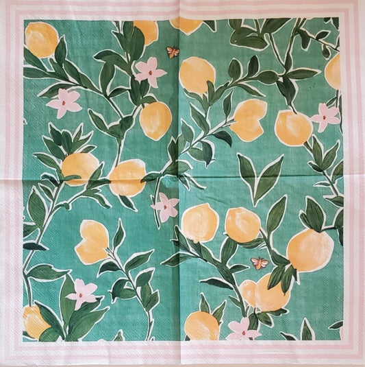 Lemon Happy Luncheon Size Napkins