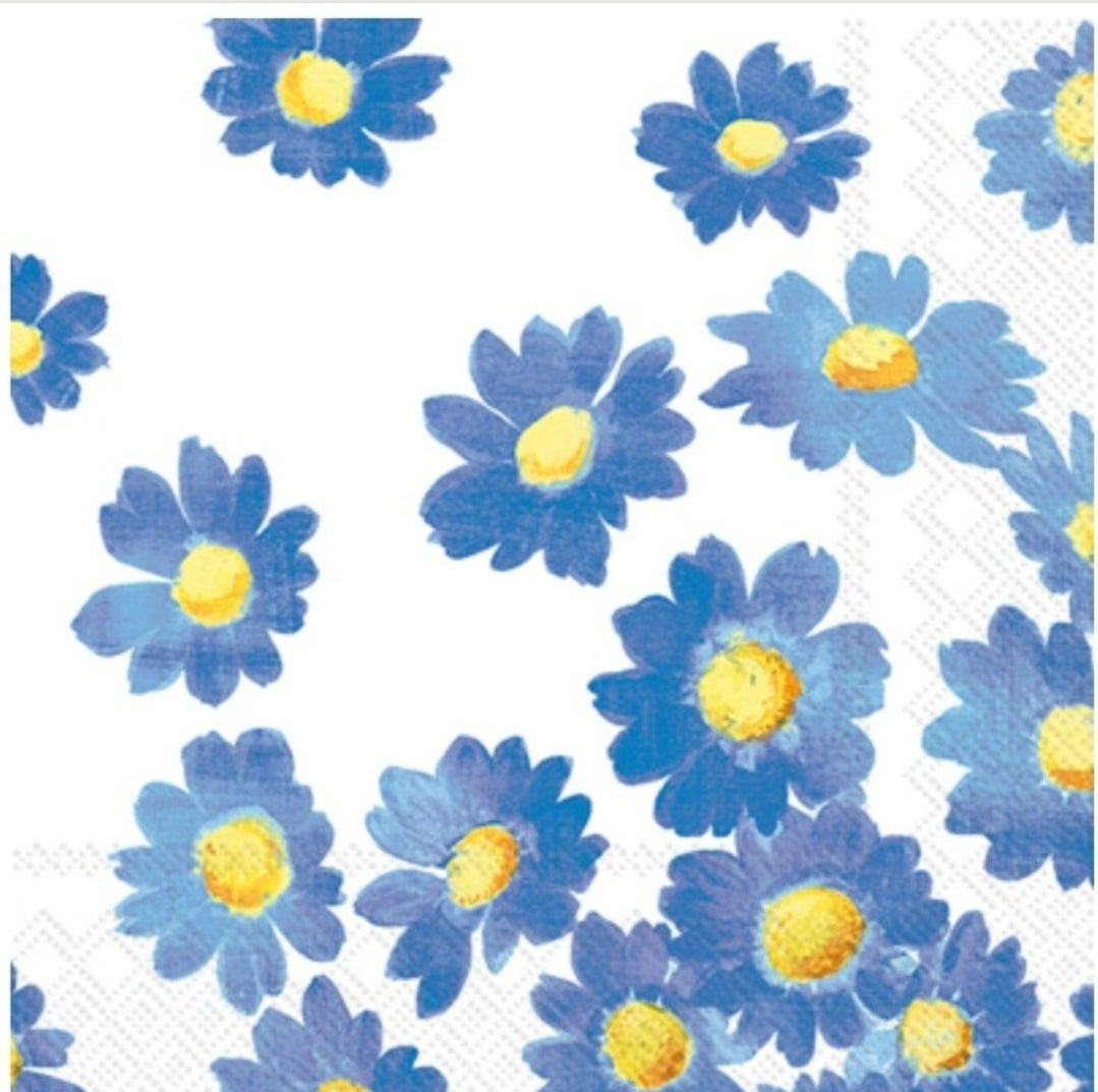 Daisy Blue Cocktail Size Napkins