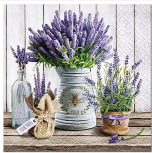 Lavender Pitcher Luncheon Size Napkins