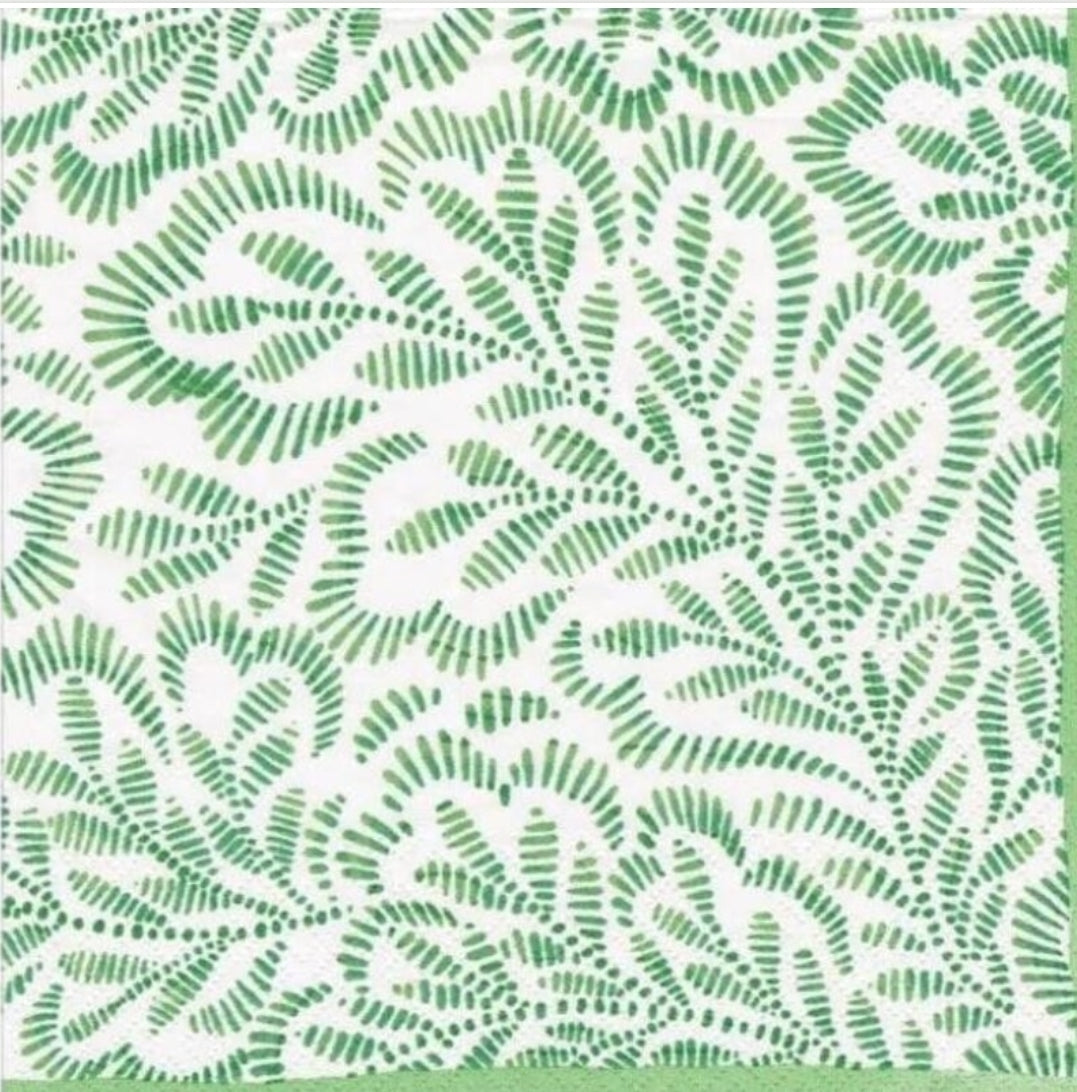 Green Leaf Cocktail Size Napkins