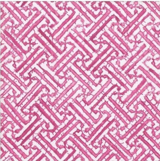 Geometric Pink Stripe Cocktail Size Napkins