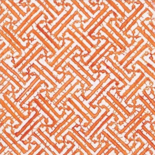 Geometric Orange Stripe Cocktail Size Napkins