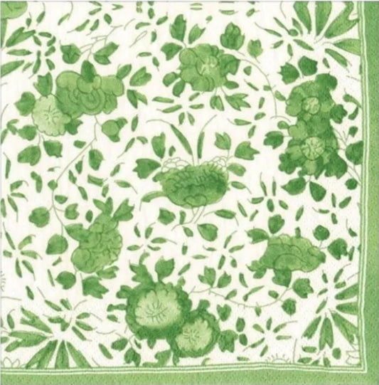 Green Delft Cocktail Size Napkins