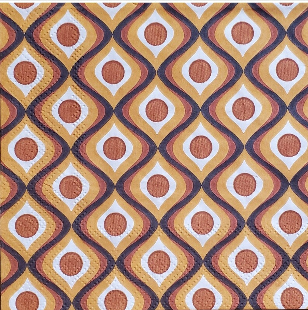 Mid Century Modern Wood Cocktail Size Napkins