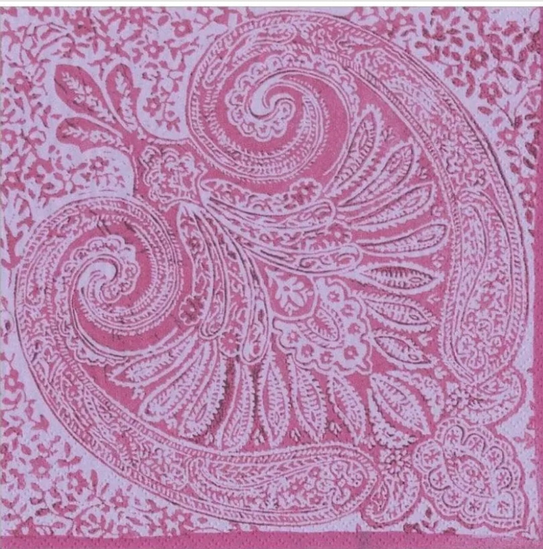 Pink Paisley Cocktail Size Napkins