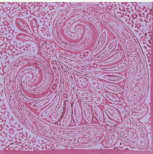 Pink Paisley Cocktail Size Napkins