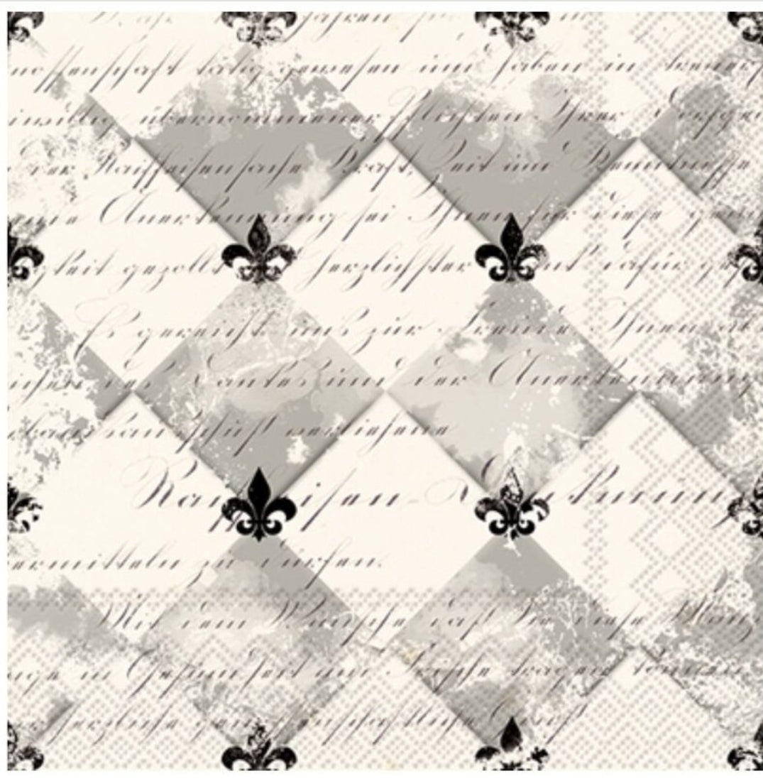 Fleur de Lis Harlequin Cocktail Size Napkins