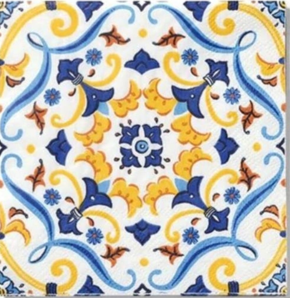 Tile Portugese Blue Cocktail Size Napkins