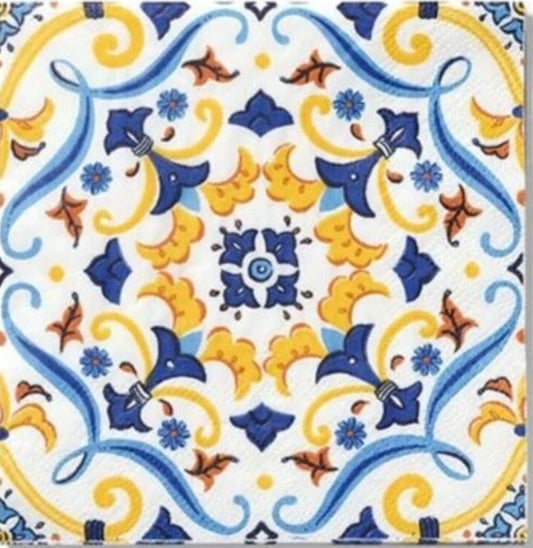 Tile Portugese Blue Cocktail Size Napkins